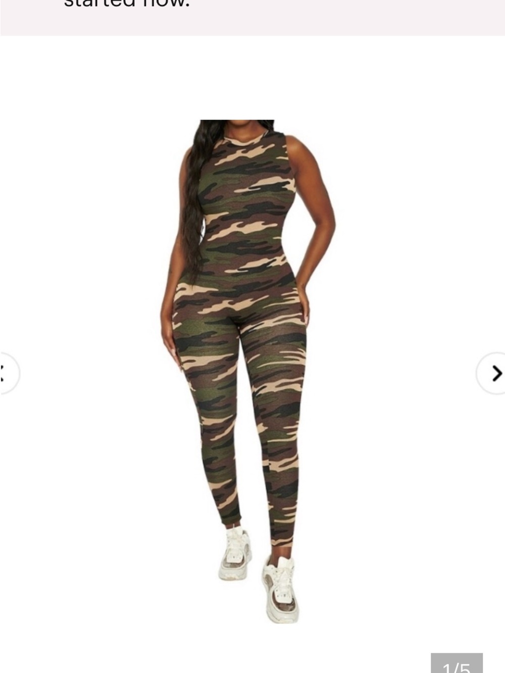 naked wardrobe Green Brown Camo Sleeveless Jumpsuit